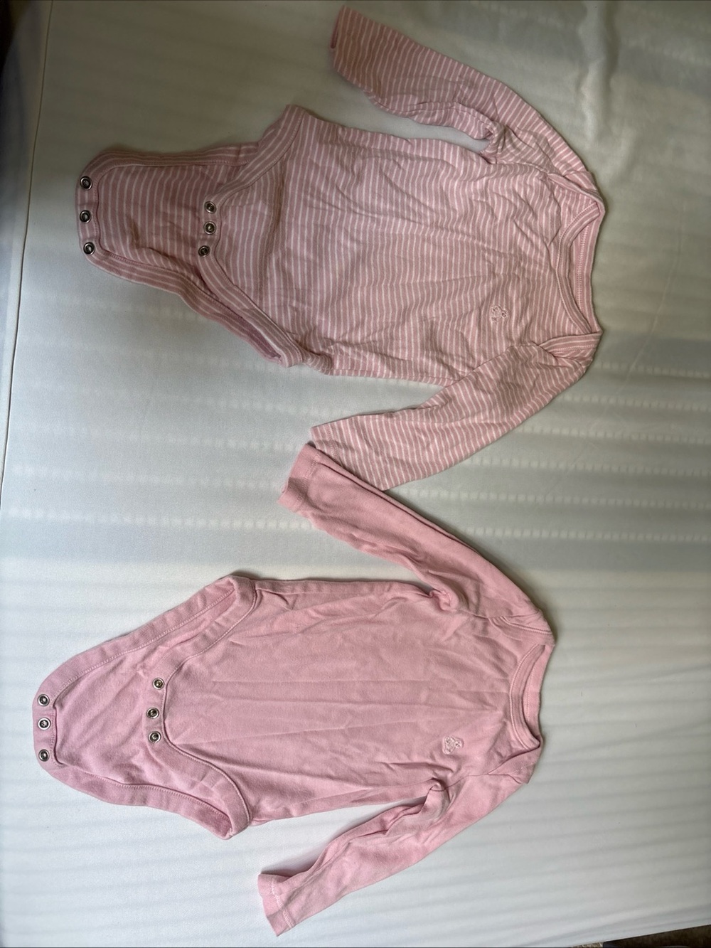 GAP Pink Long-Sleeve Infant Bodysuits - Set of 2, size 6-12 Mo.s